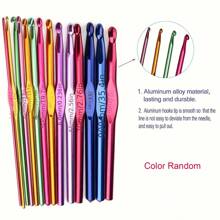 14 Stücke Aluminium Häkelnadel Set - 2-10mm Stricknadeln, geeignet für Handarbeiten und Garnprojekte