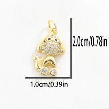 1 件铜合金猫、狗、独角兽吊坠 DIY 配件，可制作手链、项链、耳环、饰物、钥匙扣，适合儿童节、万圣节、情人节、珠宝制作、工艺品 - 彩色 - 查看 22