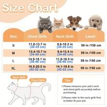 1 套猫牵引绳和领带，柔软的猫牵引绳，用于散步，防逃脱，可调节猫背带，猫领带，反光夹克夹，透气猫背心背带套装，适用于小型猫，易于佩戴，户外散步