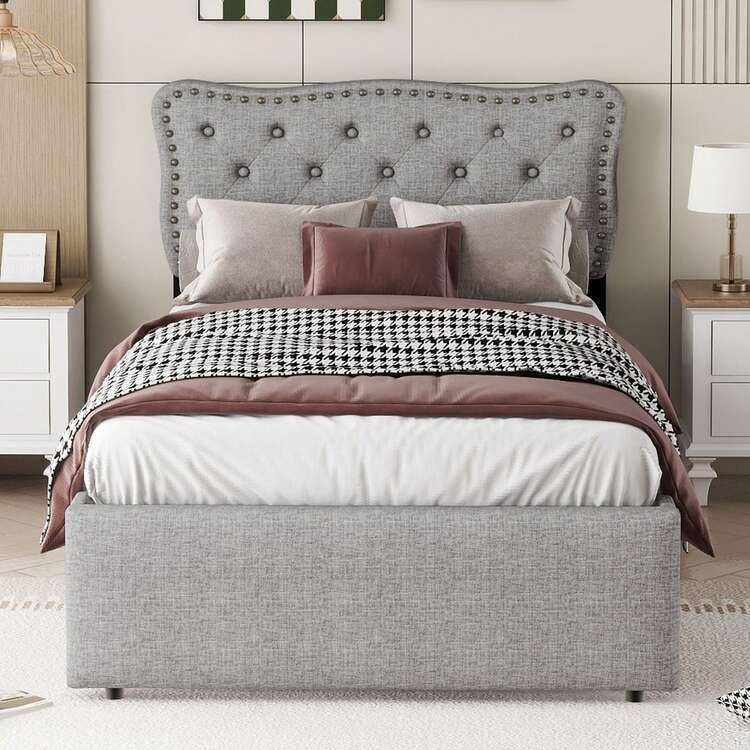 Bed Frames - Grey + MDF - View 2