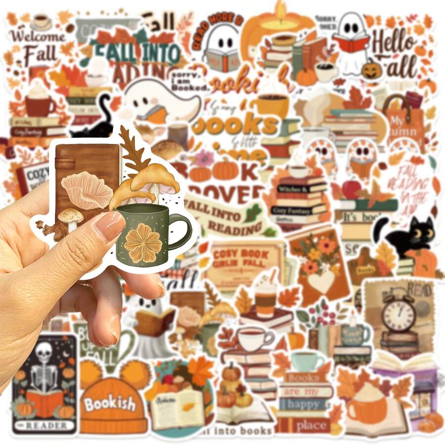 50 adesivos de grafite com desenhos animados e cores quentes para decorar guitarras, cadernos, malas, adesivos de diário faça você mesmo, materiais escolares, volta às aulas