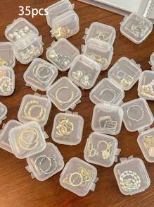 1pc Plastic Clear Small Box Mini Square Earbuds With Lid Jewelry Earrings Storage Earrings Storage Earrings Storage Earrings Storage Ear Stud Box Parts Box Plastic Clear Small Square Box Jewelry Box Earbuds Small Box Jewelry Small Box Jewelry Mini Storage Box Can Set LOGO