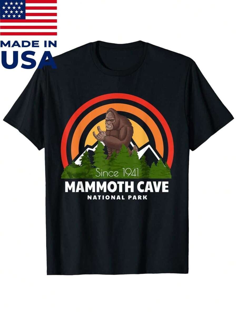 Mammoth Cave National Park Bigfoot Sasquatch Apparel T Shirt