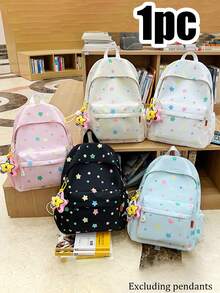 La mochila está adornada con estrellas de varios colores, incluyendo mochilas, bolsas de almacenamiento, bolsas de viaje, unisex, temporada de regreso a la escuela, regalos navideños, regalos de cumpleaños y regalos de regreso a la escuela - Multicolor - Ver 2