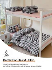 Juego de ropa de cama de 3 piezas con estampado rosa, juego de ropa de cama suave para dormitorio de niños/niñas, que incluye 1 funda de edredón y 2 fundas de almohada, sin relleno, lavable a máquina