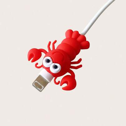 INS Style Lobster Silicone Data Cable Protector Cartoon Cover For Apple Phone Data Cable