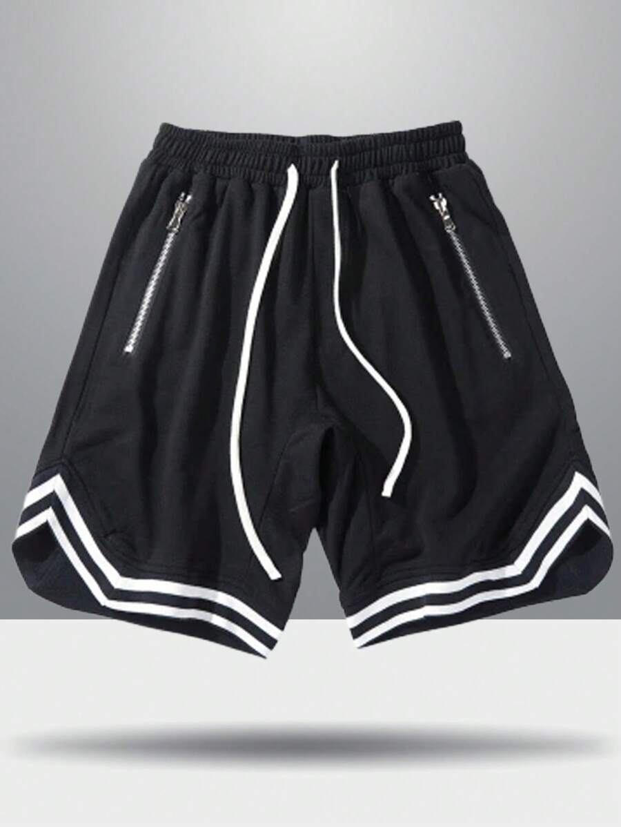 Pantalon décontracté pour hommes avec rayures latérales, poches à fermeture éclair, pantalon de jogging de style basket-ball sportif, printemps/été 2025