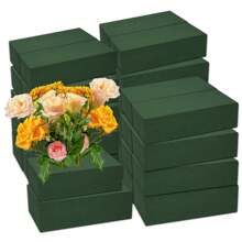 1pc Green Floral Foam, Rectangular Shaped Floral Craft Base, Suitable For Wedding Floral Decor Accessories