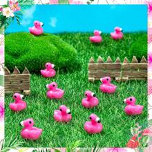 100pcs Mini Resin Flamingo & Duck Figures, Adorable Flamingo Statues For Cake Decoration, Garden, Toy House, Aquarium Decor, DIY Crafts