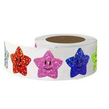 500pcs Holographic Glitter Star Stickers Reward Stickers For Kids, Decoration For Preschool Rewards, Non-Adhesive Stickers, Labels Suitable For Parties, Sealing, Classrooms, DIY, Birthday, Holiday Gifts