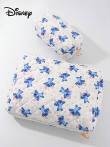 官方授权史迪奇卡通设计大容量收纳包，卡通女孩洗漱包，学生创意化妆旅行收纳包，迷你手提包和手机袋，可爱卡通人物大容量化妆护肤品收纳包，圣诞节、万圣节、生日惊喜礼物，送给家人、朋友、史迪奇粉丝 - 彩色 - 查看 3