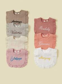 1 Stück personalisiertes Baby Sabberbibchen, mit besticktem Text personalisiert, weich & saugfähig, unverzichtbar für Neugeborene, Babygeschenk, Erinnerungsstück, Baby, Urban Gala