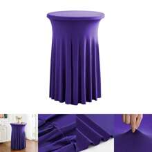 32" x 43" (ca. 81,3 x 109,2 cm) schwarzer runder Cocktail-Tisch Rock | Spandex Stretch passgenauer Tischbezug | knitterresistent, fleckenresistent, maschinenwaschbar für Bars, Hochzeiten, Partys und Veranstaltungen