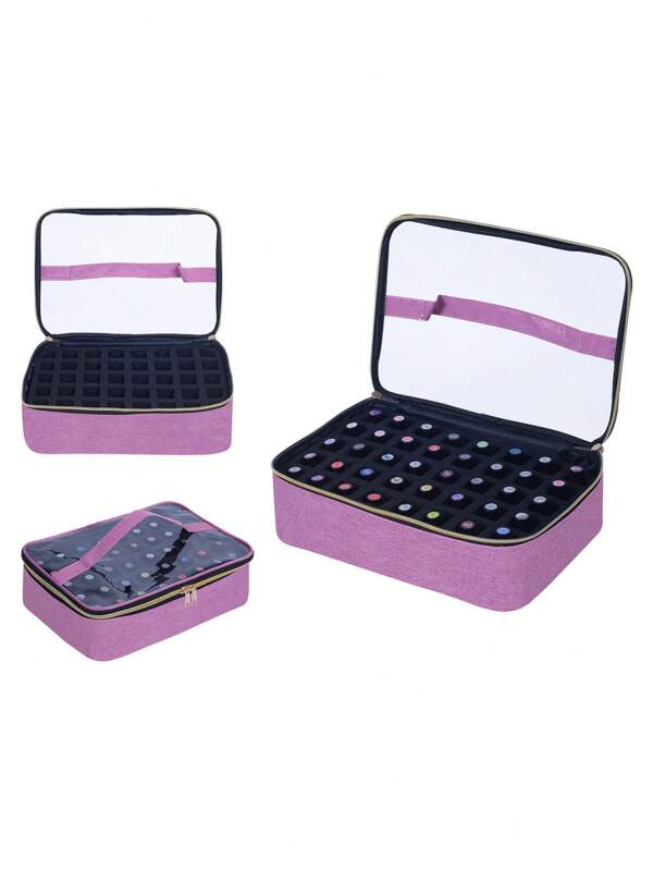 Organizador de Esmalte para 30/40 Garrafas, Bolsa Cosmética Portátil Multicolorida, Pode Conter Até 30/40 Garrafas (15ml), Lixa de Unhas, Organizador de Viagem com Divisórias Removíveis, Caixa de Joias, Nécessaire, Suporte para Pincéis de Maquiagem, Suporte para Pincéis, Organizador de Perfumes, Nécessaire