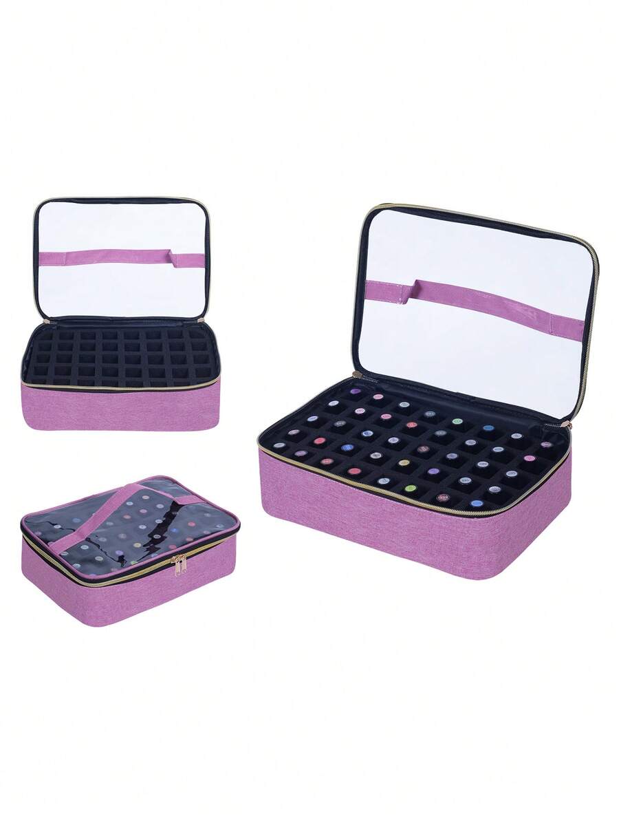 30/40 Bottle Nail Polish Organizer, Multicolor Portable Hand-Held Cosmetic Bag, Can Hold Up To 30/40 Bottles (15ml), Nail Drill, Travel Organizer With Removable Dividers. ,Jewellery Box,Pouch,Makeup Brush Holder,Brush Holder,Perfume Organiser,Pouch Bag,Gifts For Women,Christmas Gifts,Gift Ideas For Women,Room Decor