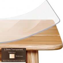 1pc 1.5mm Thick Clear PVC Table Protector - & Heat-Resistant Desk Mat, Easy Clean Rectangular Cover For Dining & Writing Tables