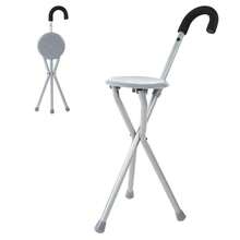STARLEY - Bastón 90 cm que incluye taburete - Productos de cuidado personal Bastón con Asiento Plegable Ajustable – Silla de Bastón Portátil de Aluminio para Adultos y Personas Mayores - Plateado - Ver 7