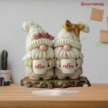 Verzauberter Gartenzwerg Tischbewacher 2D Kristall Acryl Wärmender Herzschmuck | Vielseitige Dekoration für Büro und Zuhause | Ultimatives Geschenk für Weihnachten, Erntedankfest und gemütliche Momente (Mutter/Vater/Geliebte)