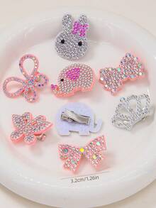 20pcs/Set Girls Rhinestone Animal, Butterfly, Crown, Heart, Bow Hair Clips, Random Styles, Bangs Clips, Fashion Versatile Hairpins, Suitable For Daily Use - Multicolor - View 5