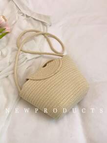 low tea 1 pieza Bolso de hombro de unicolor de tela de PU CHAIKA & KILTER, bolso de hombro de moda vintage tejido, cierre a presión, correa ajustable para el hombro o cruzado, adecuado para uso diario y al aire libre