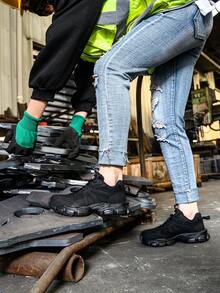 UMBURLLY 女鞋，钢头设计，防砸，防刺穿，凯夫拉中底，透气鞋面，适合办公室、车间、工厂、工作 - 黑色 - 查看 6