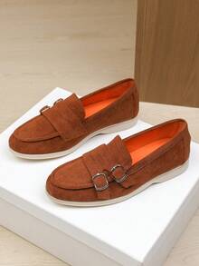 女式平底乐福鞋，低帮，酒红色，安哥拉红色，亮红色，蓝色，海军蓝，2025 年秋冬新款休闲软底一脚蹬牛津鞋，工作鞋，加大码 41-43