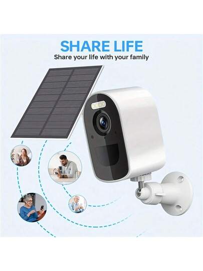 Solar Powered Outdoor Wireless Security Camera, Camera De Segurança Wifi,2K High Definition Slimme Surveillance 5000mAh Battery, Panel Power Supply, 5G WiFi, Full Night Vision, Spotlight Alarm, Two Way Audio, Remote Monitoring Home Cloud Storage/SD Card, Quality Appearance, Property Monitoring. view 5