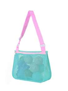 Beach Toys Mesh Beach Bag Shell Collection Bag With Zipper And Adjustable Shoulder Strap Crossbody Bag Cute Handbag Perfect For Collecting Shells Beach Toys And Swimming Accessories Toy Sorting Storage Bag Travel Accessories Essential Gifts For Boys, Summer - Multicolor - View 13