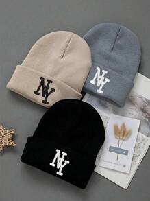 1/2/3 Piezas de gorros de invierno de Nueva York para niños y niñas, gorros de punto cálidos, suaves y a la moda, aptos para viajes de otoño e invierno, uso en ciclismo