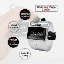 1pc Handheld Multi-Function Click Counter - Portable Tracker For Craft Stitch, Retail Traffic & Event Crowd Control ( Design, Keychain-Size & Easy-Reset Tool) - Silver - View 7