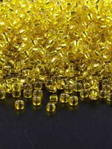 GO2CJBEADS 10 جرام متعدد الألوان حبيبات زجاجية دائرية بقطر 2 مم بخط فضي للاستخدام في صناعة الأساور DIY