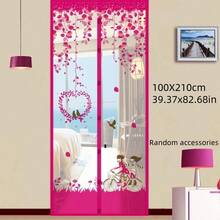 1 Set Magnetic Mosquito Door Curtain | Summer Fly Screen With Floral Butterfly Pattern, Easy Installation - Effectively Blocks Mosquitoes And Repels Insects, 1 Piece Magnetic Mesh Curtain With Push Pins, Mosquito Proof - Multicolor - View 23