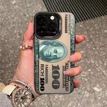 Casing Pelindung Dua Lapis Motif Uang Dolar Baru, Kompatibel dengan iPhone 16 Pro Max, 14 Pro Max, Seri 11/12/13/14/15/16, 15 Pro Max, Casing Ponsel Kartun Tahan Benturan, Tahan Air, Tahan Guncangan, Anti Jatuh, dan Tahan Gores - MultiWarna - View 2
