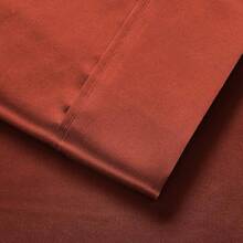Housing Silk Satin Sheets, Size Satin Bed Sheet Set With Deep Pockets, Cooling Soft And Satin Sheets - Light Gray - Burnt Orange - View 6