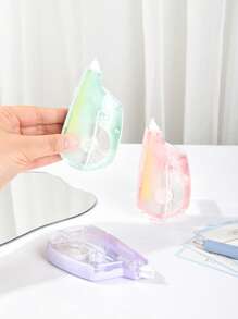 TWINGO 1 Pc Push-Pull Correction Tape, Creative Gradient Pattern Push-Pull Design Correction Tape - Core Length Of 30 Meters, PET Material Transparent And Visible Internal Contours Dustproof Mouth Guard, Suitable For Learning, Writing, Textbook Answering, Writing Errors And Correction Of Typo Learning Tools, Fashionable And Portable School Supplies, Essential For Back-To-School Season,School Supplies,Back To School