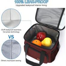 Local Shipping-Femuar Reusable Lunch Box For Men/Women - Insulated Lunch Bag Leakproof Lunchbox For Work Office Picnic Beach - Freezable Lunch Cooler Bag With Adjustable Shoulder Strap - Black - 5-Red - 查看 5