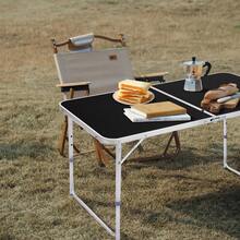 4Ft Portable Multipurpose Folding Table Black - Black - View 4