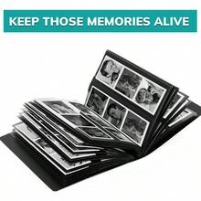 Pbf Photo Booth Album 2x6 Photo Album W Picture Sleeves 2x6 Strips Memory Book Photo Strip Album Wedding Photo Album For Photo Booth Pictures 12 Pages Holds 48 Photos Black 1Pack Give Her A Gift - 黑色 - 查看 3