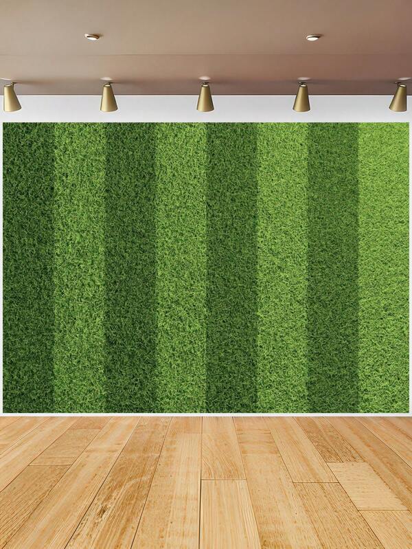 1pc Green Grass Lawn Photography Backdrops Football Field Soccer Stadium Photo Background 59.1*39.4/82.7*59.1/106.3*70.9 Inches Sports Game Athlete Party Banner Indoor Outdoor Newborn Shower Birthday Decoration Supplies