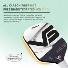 VISPINVO 16MM Edgeless Pickleball Paddle, 3K T700 Thermoformed Raw Carbon Fiber Pickleball Paddle, USAPA Approved, Foam Injected Edges For Expanded Sweet Spot, Control And Balance
