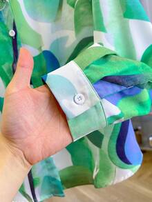 女士时尚新款单排扣长袖衬衫