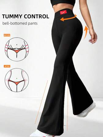 Women Yoga Legging Flare Leg With Letter Graphic For Women High Waisted Bootcut Yoga Pants Wide Leg Yoga Pants Stretchy Work Pants For Workout Athletic Running Cycling Yoga Picklebal|Exercise Casual