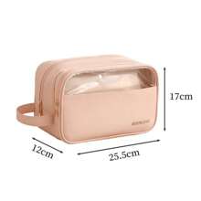 1 pièce Sac de maquillage mode unisexe, organisateur de toilette de voyage, étui cosmétique imperméable à suspendre avec compartiments secs/humides grande capacité. Accessoires de voyage essentiels pour les vacances, l'été, la rentrée scolaire. Sac de voyage, sac de toilette