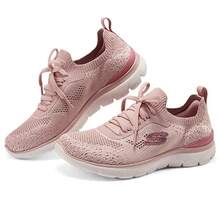 Skechers 女士网眼透气步行鞋，舒适防滑低帮休闲运动鞋 - 玫瑰紅 - 查看 5