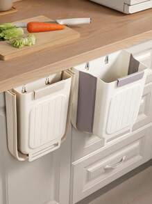 1 pieza Basurero de cocina plegable montado en la pared, papelera colgante para puerta de gabinete, sin necesidad de doblarse, tamaño grande para encimera, almacenamiento y organización convenientes, ahorro de espacio para una cocina ordenada