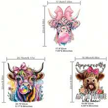 1pc/2pcs/3pcs/Pink Love Cow Clothing Patch Patch Cloth DIY A-Level Washable Adhesive Cloth Heat Transfer Printing Cloth Women's/Men's T-Shirt Bag Pillow Decoration Badge Label Baseball Hat Backpack, Etc. Available