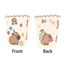 6 Pcs Capybara Popcorn Box Birthday Party Popcorn Box Boxes Candy Cookie Container Decorations Gifts Birthday Party Supplies
