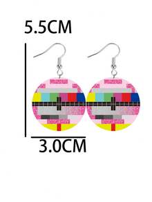 1 对复古 Y2K 风格设计女士耳环，复古电视录像机风格，采用亚克力材质制成，适合女士和女孩，创意礼物，适合日常佩戴和送礼，适合所有季节 - 彩色的 - 查看 6