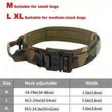 1pc Adjustable Pet Dog Collar With Buckle - For Medium & Large Dogs - Polyester Collar, Pet Accessories - Locking Collar - Collar & Leash Set