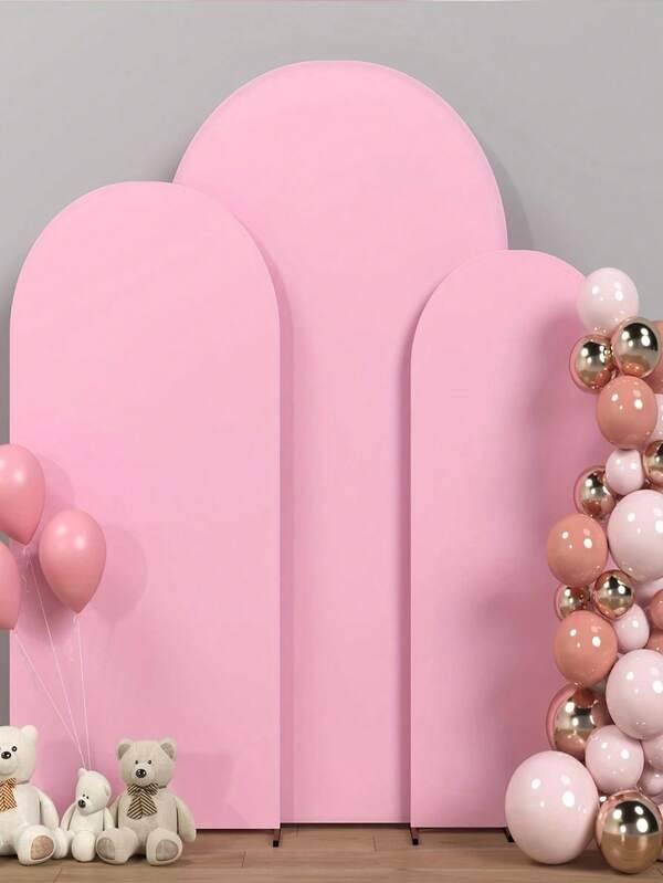 1 Pieza, Arco con forma de arco, 5 pies, 6 pies, 6.6 pies, 7.2 pies Arco de boda. Doble cara de tela laminada de poliéster con forma de arco, decoración de arco con forma de cúpula. Perfecto para diversas ocasiones como fiestas de cumpleaños, bodas, banquetes, etc. La tela para la decoración de soporte de arco - Rosa (No se incluye el soporte, solo se incluye el telón de fondo de la tela)'